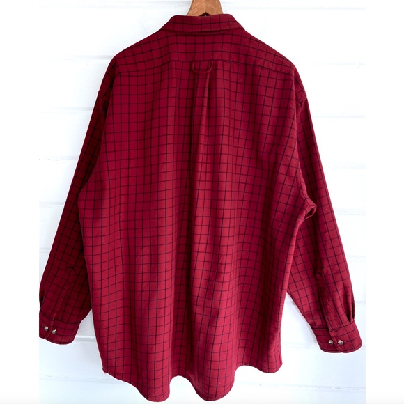 Vintage FILSON Wool Shirt Made in U.S.A. - Dark Red Windowpane Check - XXL - Picture 3 of 12